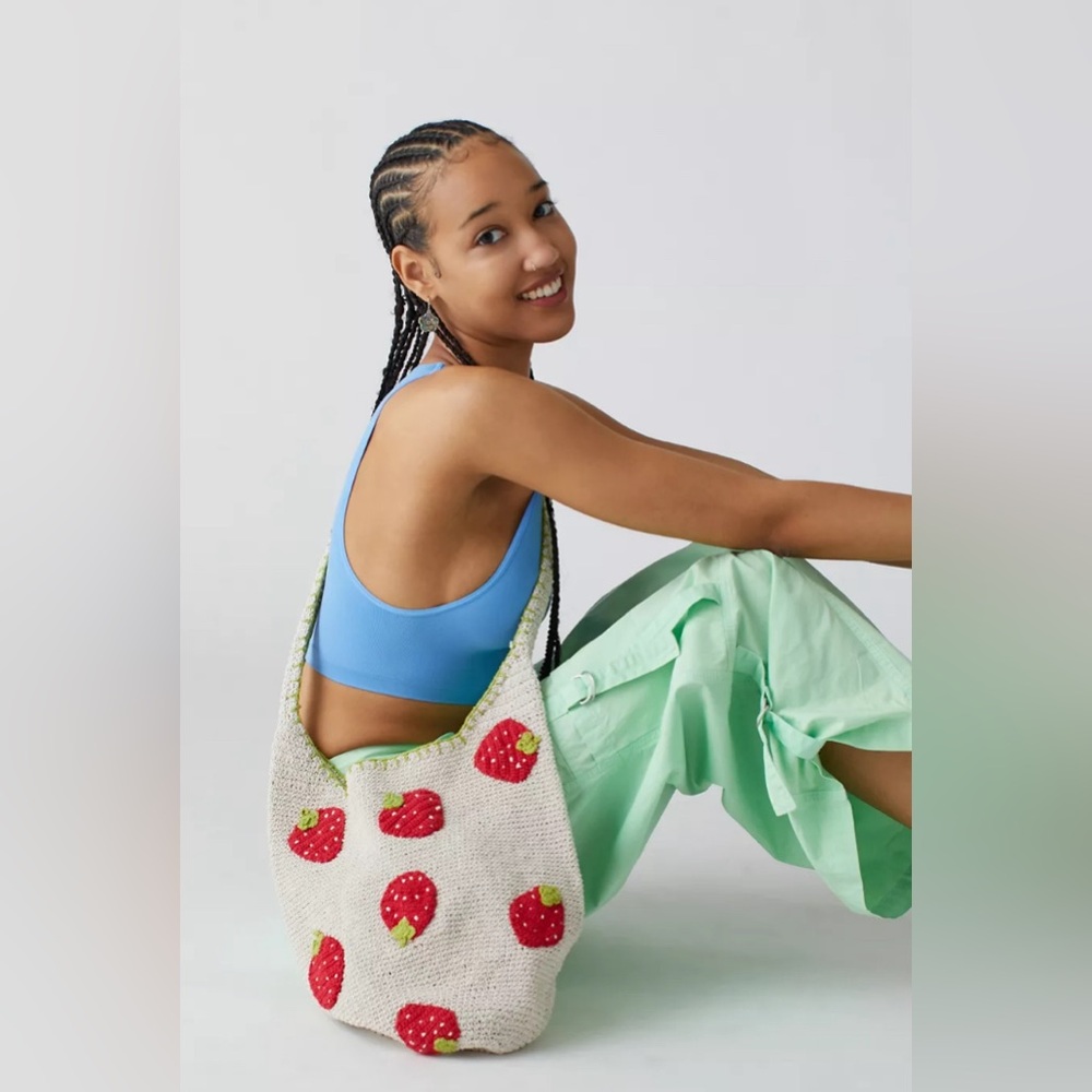 Urban Outfitters Strawberry Woven Bag